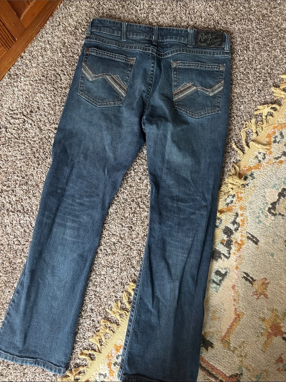 Wrangler Rock & Denim Slim Fit Jeans - Dark Blue